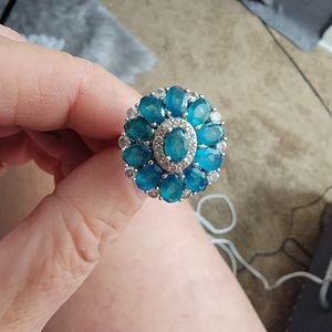 JTV Sterling silver ring with unknown stones